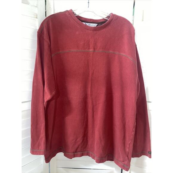 Columbia Men’s Maroon Sweatshirt Pullover Long Sleeve Sz Large - Picture 1 of 5